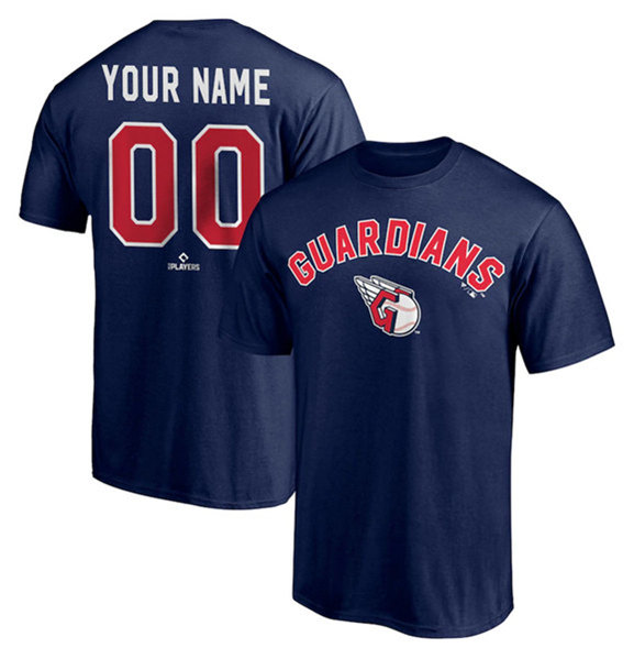 Men's Cleveland Guardians Navy Name & Number T-Shirt Men's Cleveland Guardians Navy Name & Number T-Shirt